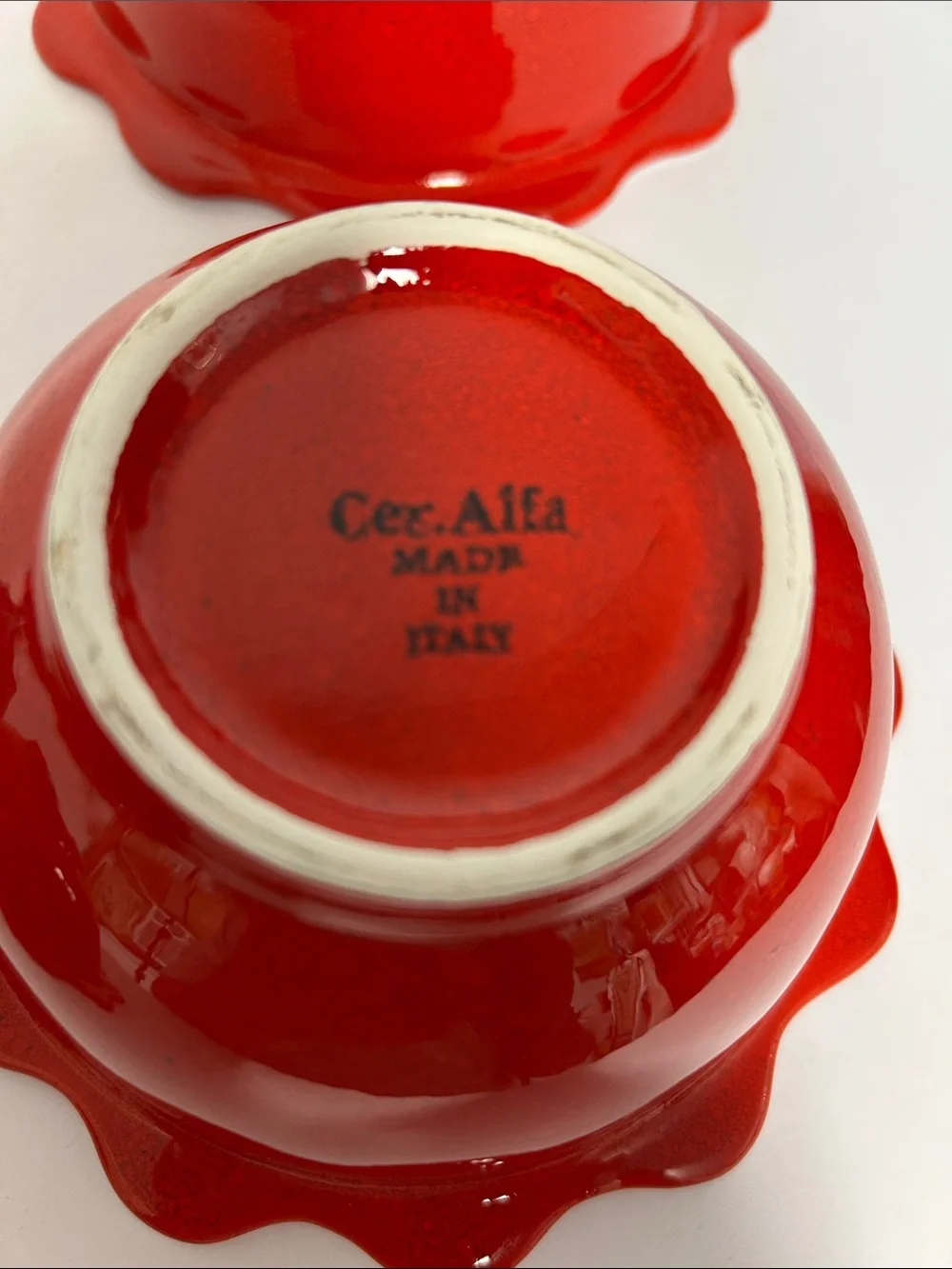Crate & Barrel Made in Italy 90s 2000s Ceramiche Alfa Set of 6 Dessert Bowls